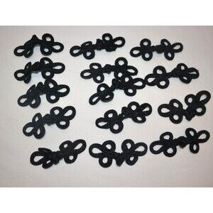 Vintage Black Closures Victorian Asian Edwardian 14 Pieces